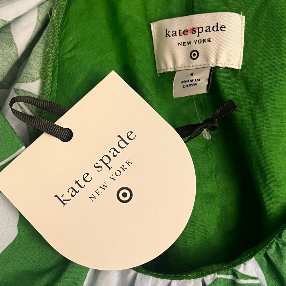 NWT Kate Spade New York x Target Poplin Long Sleeve Green Mini Dress Size Small - Picture 14 of 16